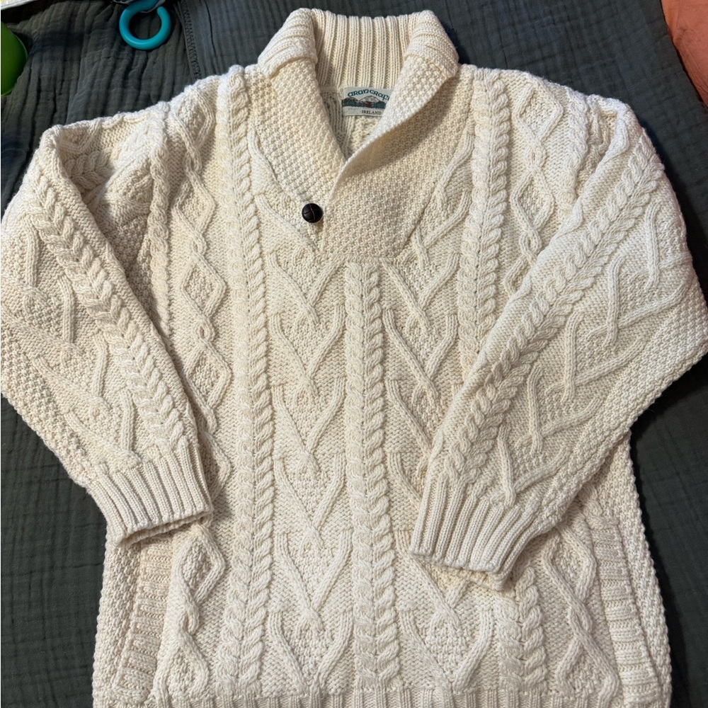Ivory / cream knit wool sweater from Ireland